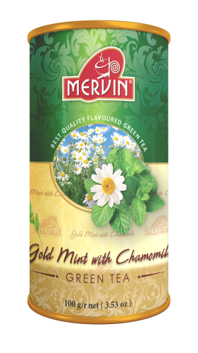 Zielona herbata liściasta mięta z rumiankiem Mervin Gold Mint with Chamomile 100g