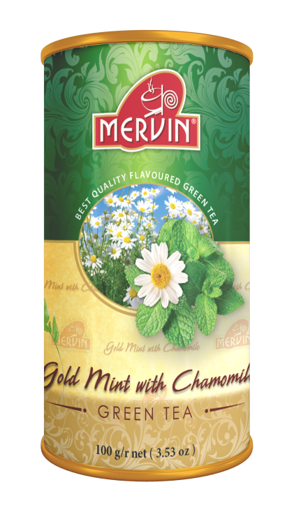 Zielona herbata liściasta mięta z rumiankiem Mervin Gold Mint with Chamomile 100g