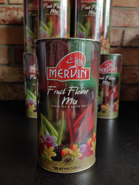 Mieszana herbata liściasta zielono-czarna Mervin Fruit Flower Mix 150g