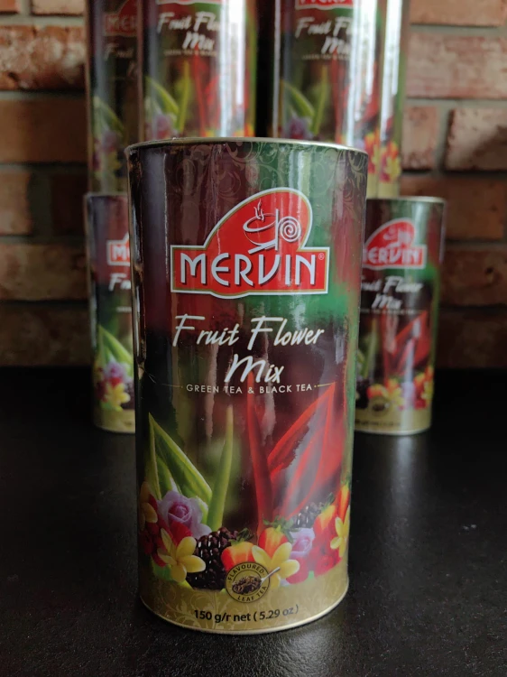 Mieszana herbata liściasta zielono-czarna Mervin Fruit Flower Mix 150g